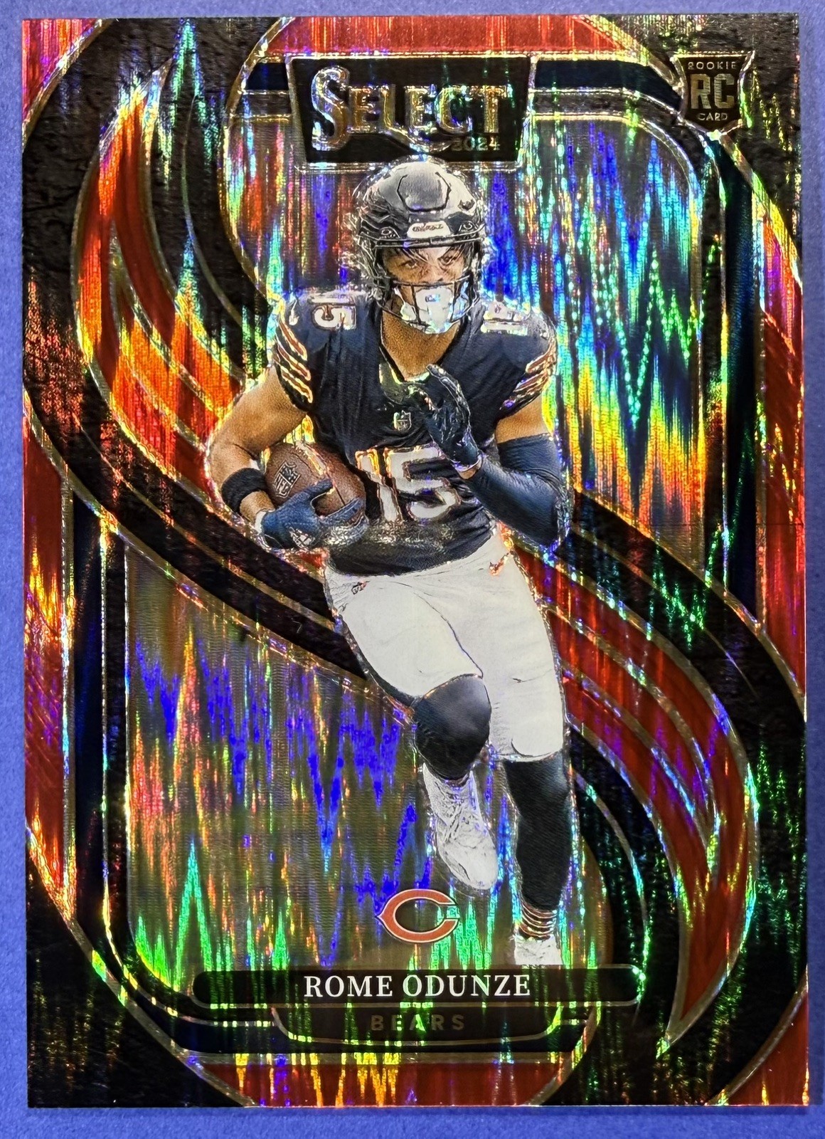 Rome Odunze 2024 Panini Select Premier RC Red Shock Prizm # 136 Bears 233/249