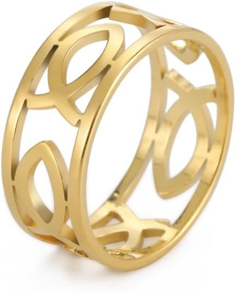 Jesus Fisch Ringe für Männer Frauen Edelstahl Skelett Stil Christian Symbol Jesu