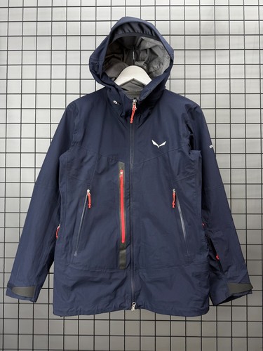 Salewa Jacket womens L Blue Hooded Waterproof Outdoor Shell Sella Responsive