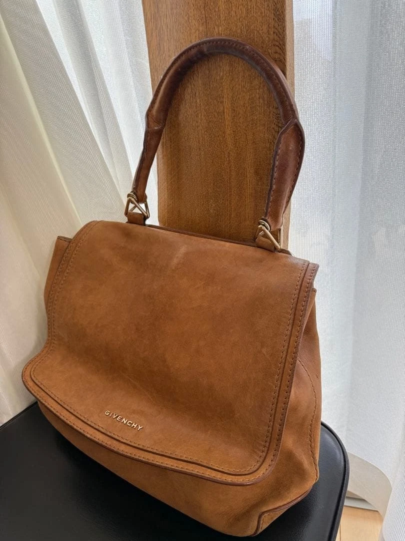 Givenchy — GIVENCHY Authentic One Shoulder Handbag Formal Bag Flap Suede Brown Women's