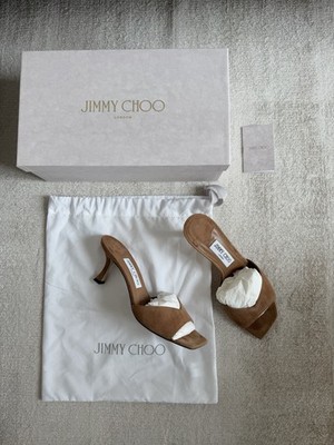 Jimmy Choo - Skye 70 Sandaletten aus Wildleder Toffee Gr. 38