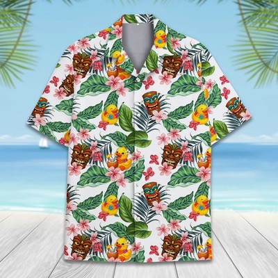 Tiki & Duck Hawaiian Shirt, Friends Gift