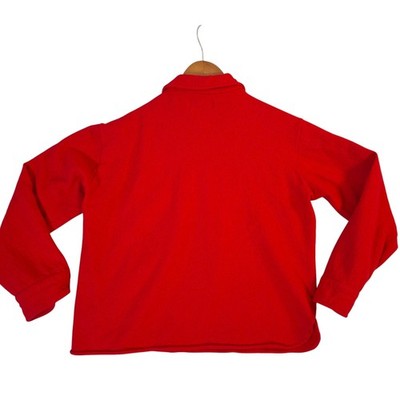 Vintage Pendleton Shirt Women's Large Red Wool Half Zip Pullover