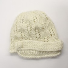 Ivory knit COAL Winter beanie with short brim