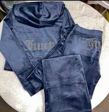 NWT Large JUICY COUTURE BLING TRACKSUIT-Regal Blue-Pants Hoodie Rare