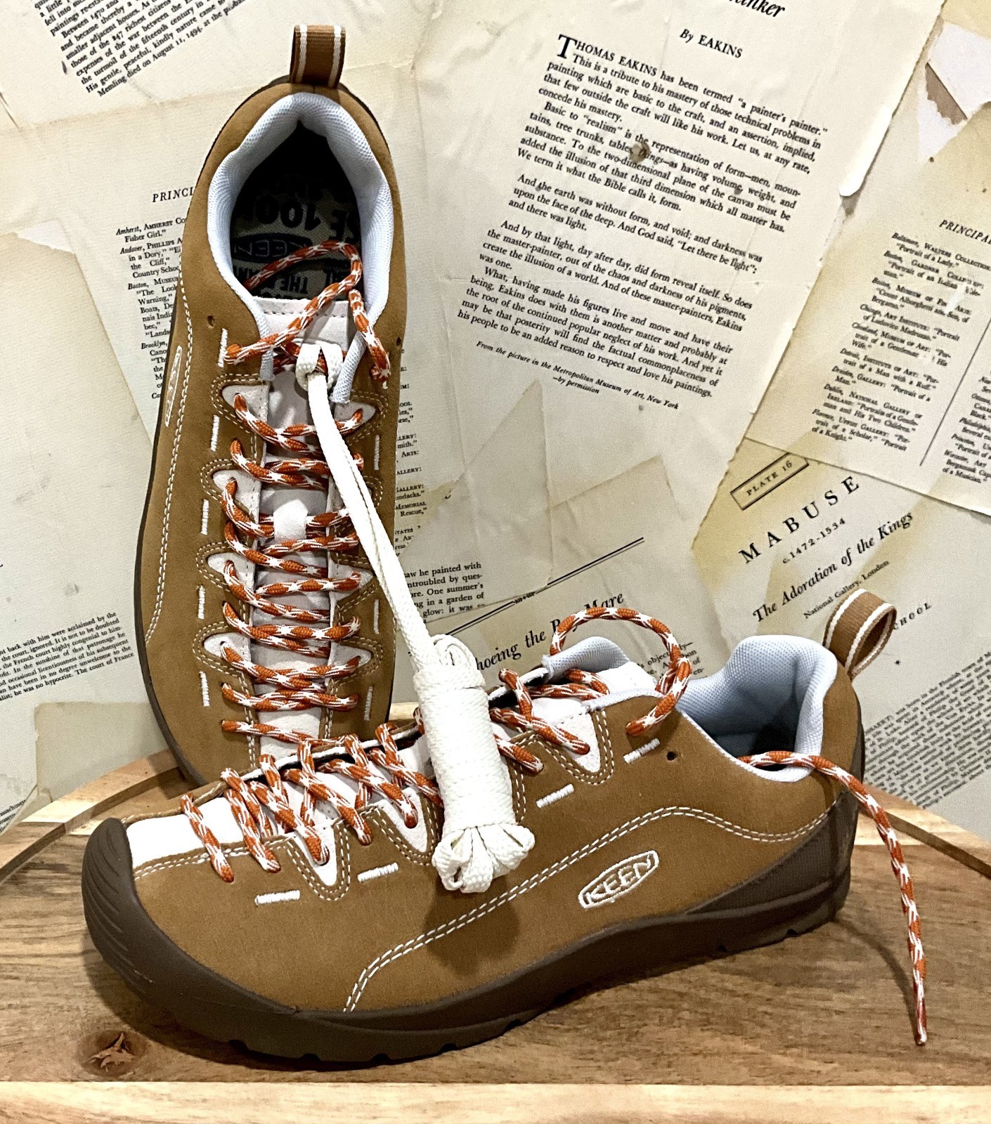 Free People Keen Jasper Sneaker Suede Hiking Chipmunk /Birch Gold Tan 40/9.5 NEW