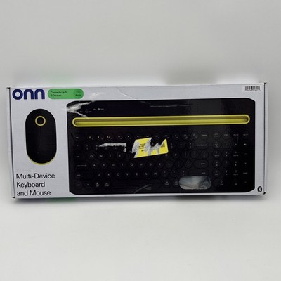 onn Wireless Keyboard & Mouse Combo   Multi-Device, Full-Size   New Open Box