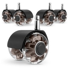 Heavy-Duty Office Chair Caster Wheels Set of 5, 2200lbs Support, Mute Rubber