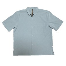 Lululemon Commission Short Sleeve Shirt Men's Sz: Medium Harbor Blue Button Down