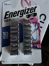 Energizer 123 Lithium Batteries 16-Pack, 3V, EL123AP DL123A CR17345 CR123A 12/36