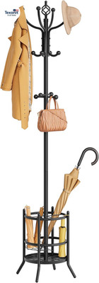 Coat Rack Stand with Umbrella Holder, Coat Tree Freestanding with 16 Hooks, Coat