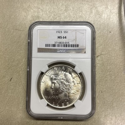 1923 Silver Peace Dollar NGC MS 64 | eBay