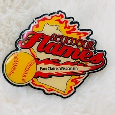 Eau Claire WI Seymour Flames Girls Softball Lapel Pin