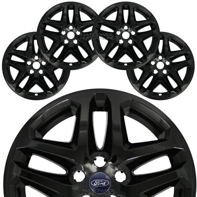 4 Black 13 16 Ford Fusion 17 Wheel Covers Rim Skins Hub Caps Fits Alloy Wheels Ebay