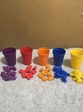 Rainbow Colored Counting Bears with Cups Sorting Educational Toys for Kids