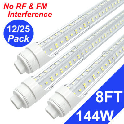 8FT R17d HO T8 LED Tube Light Bulbs 8 Foot LED Shop Light Bulb 144W Strip Lights