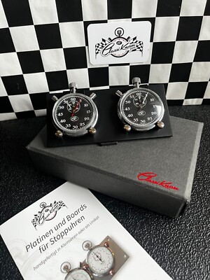 ClassiKnau Stoppuhren SET Oldtimer Rallye Black EDITION mit HANHART Timer 