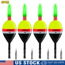 4Pcs 1.5/1.75/2In Lighted Slip Bobbers Fishing Floats Glow Dark Spring Bobber