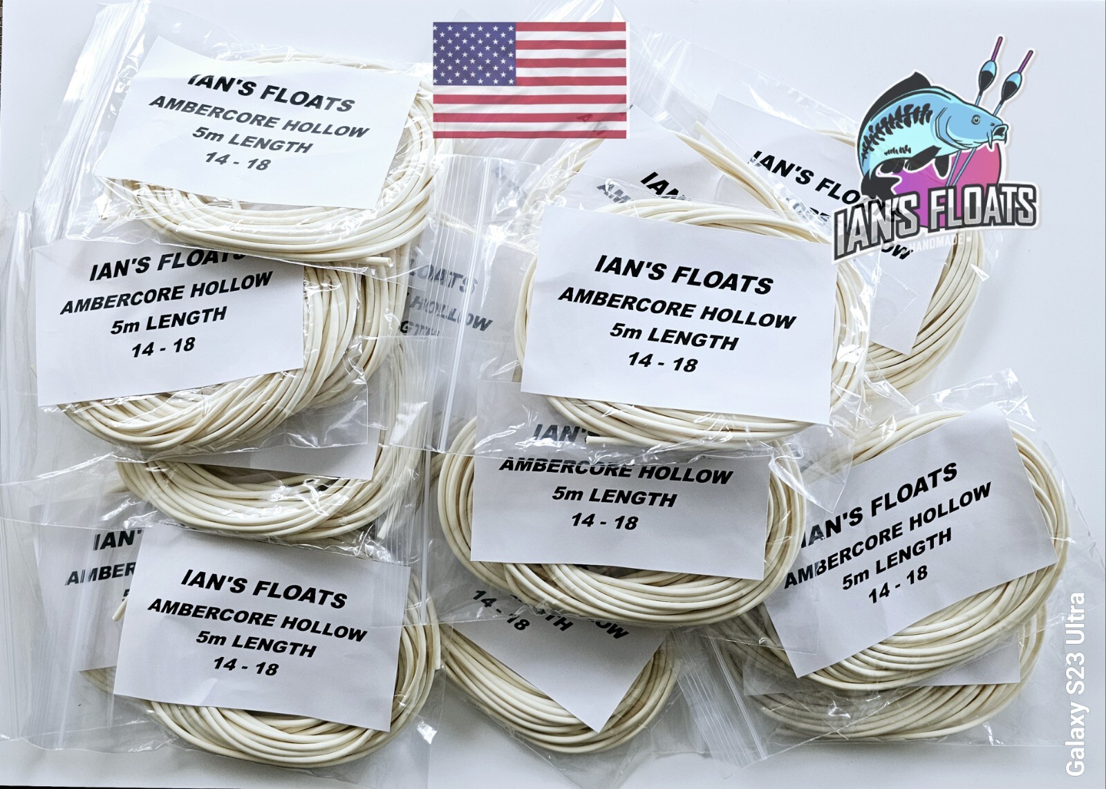 Élastique Creux Ambercore Pour Pêche à La Perche Ian's Floats 5 M - Pour Carpe, Brème