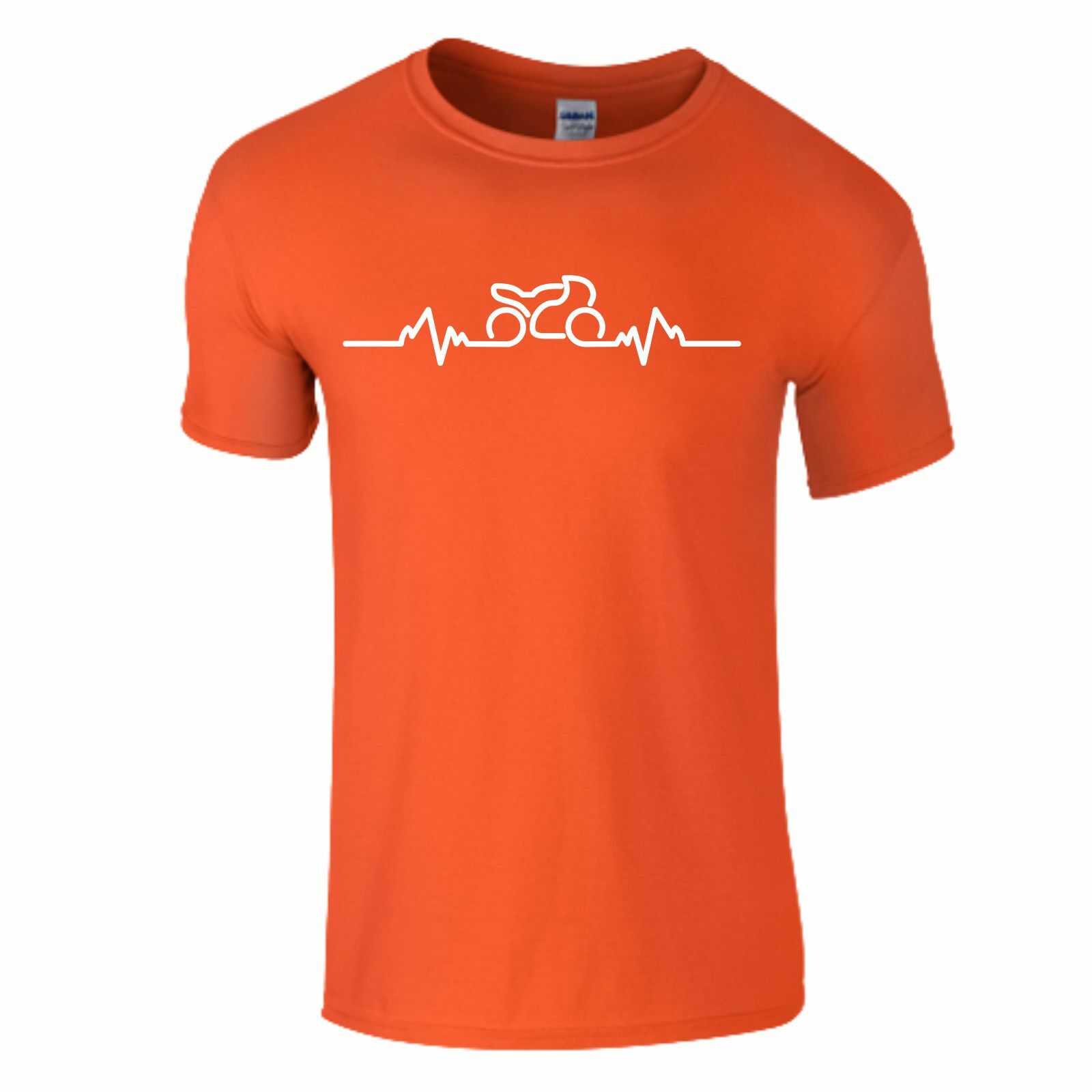 OM3 Fahrrad T-Shirt Herren - Bike Heartbeat Design, 100% Baumwolle, Größen S-5XL