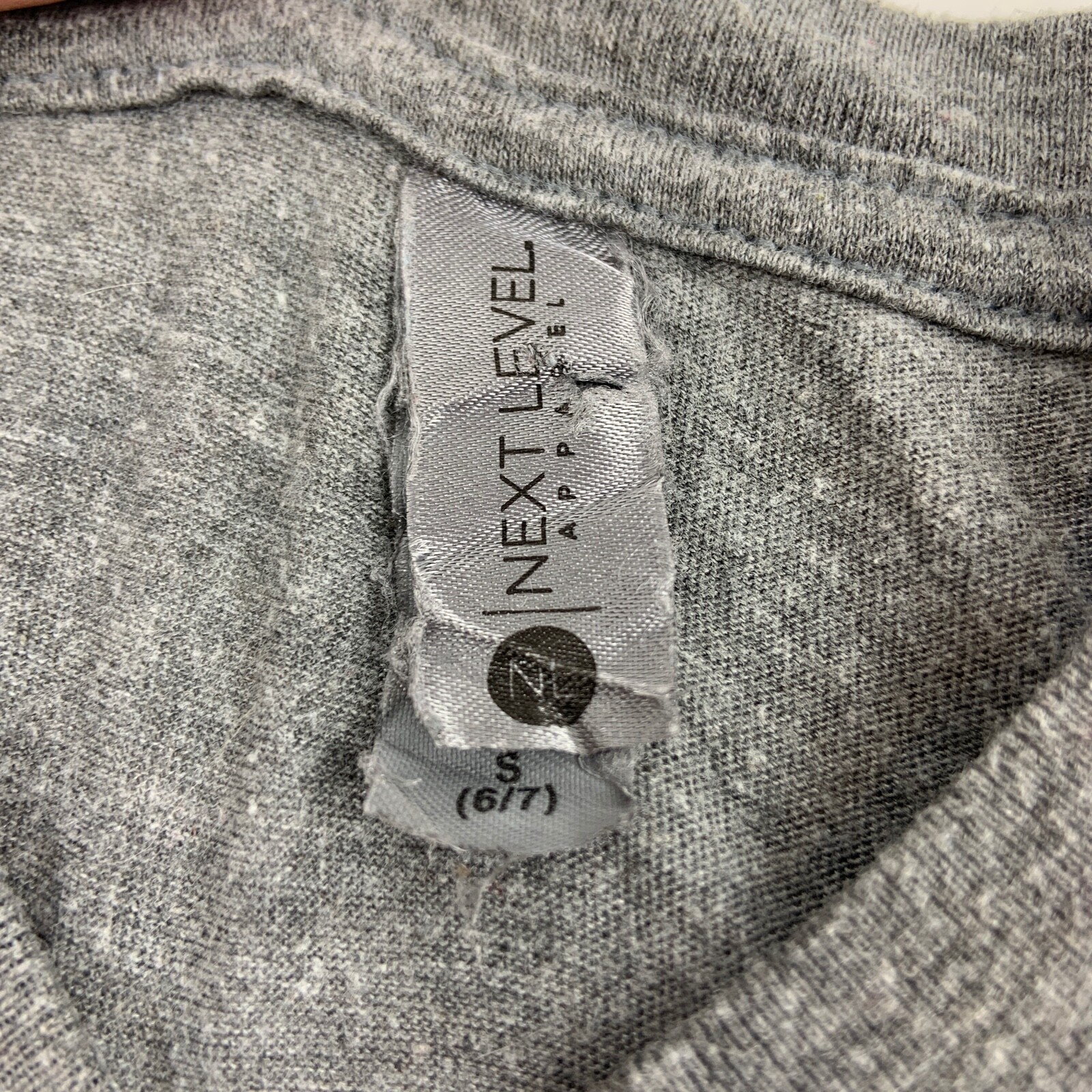 Next Level Apparel T Shirt Kids Small Crew Neck Short Sleeve Gray image 2