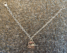 VTG .925 Sterling Silver Love To Cheer Cheerleader Charm Link Bracelet 7.5" EUC