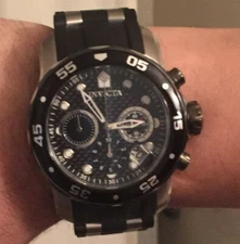 Invicta Men's Watch Pro Diver Chronograph Black & Silver 30764