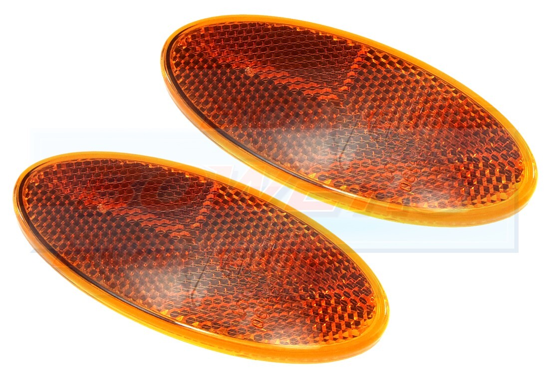 2x Hella Oval Amber Orange Self Adhesive Side Reflectors Bailey Olympus Caravan