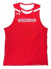 Under Armour Wisconsin Clutch 2 Reversible Basketball Jersey Men's L Red UKJ128M