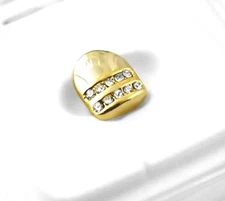 Custom Fit 14K Gold Plated Single Tooth Teeth Cap CZ 2 Row Grillz + Mold Kit