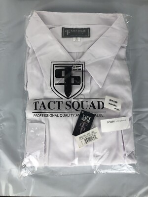 Tact Squad SI1038 FRONTLINE Button  UNIFORM SHIRT SIZE 21 Long SLEEVE WHITE