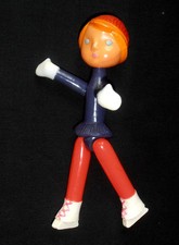 1970s USSR Russian Soviet CELLULOID Toy Doll YOUNG FIGURE SKATER Girl