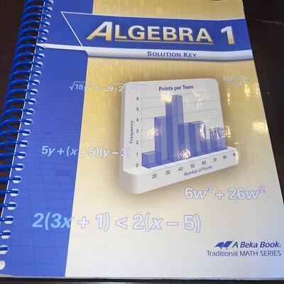 Abeka Algebra 1 Solution Key In Great Condition Teacher Book Ring Bound ...