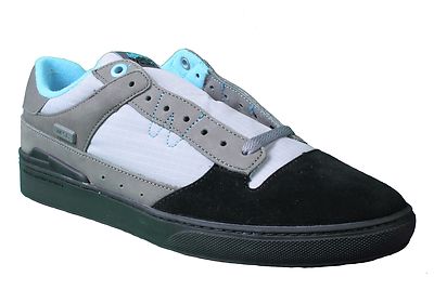 WeSC Mens Black Dark Shadow Gray Turquoise Emerson Stash Graffiti NY Shoes