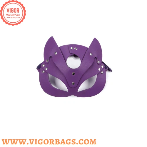 Upscale Cat Mask Costume Bunny Fox & Chain Leather Mask Party Masquerade Costume - Image 2 of 4