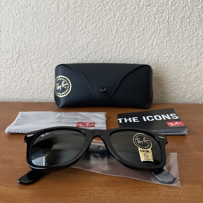 Ray-Ban RB2140 50-22 Original Wayfarer Sunglasses Black Dark