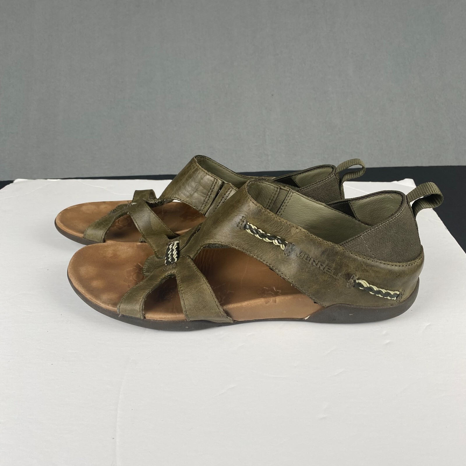 Merrell J89350 SANDALI DONNA PLANTARE ANATOMICO SCARPA PUNTA APERTA Taglia 9 Verde