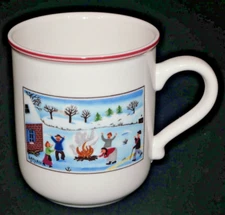 Villeroy Boch Naif Christmas Mug Luxembourg Red Trim Indoor sceen outdoor scene