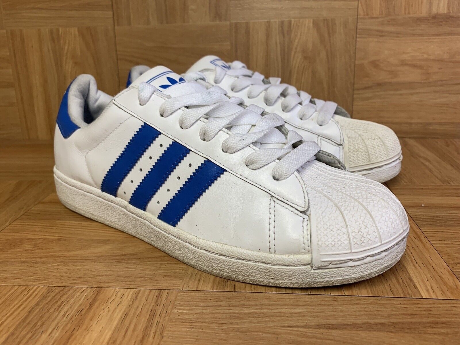 Anoi Impressionisme Kelder RARE🔥 Adidas Superstar Originals Blue Bird White Leather Shoes Sz 8.5  Men&#039;s | eBay