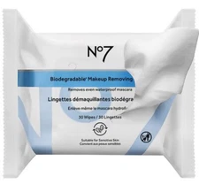 No.7 Biodegradable Make-up removing Wipes 30 Count