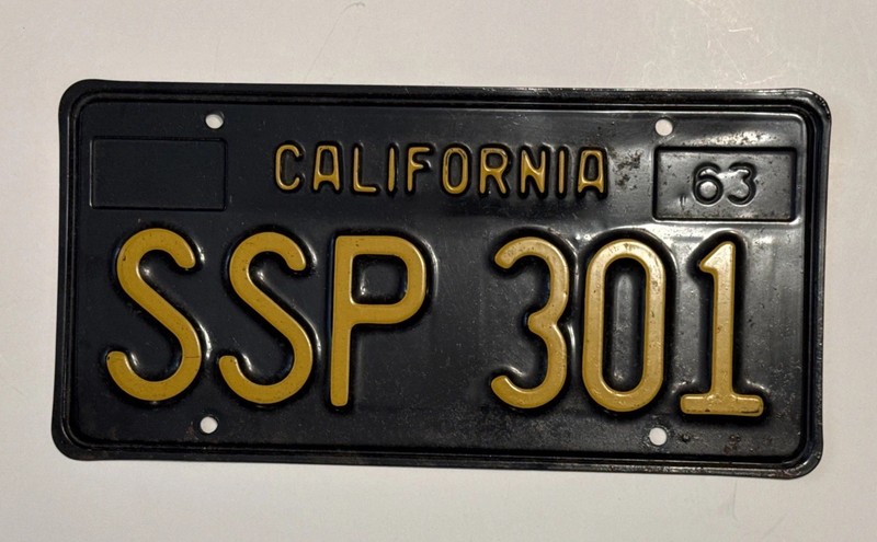 1963 Black California License Plate