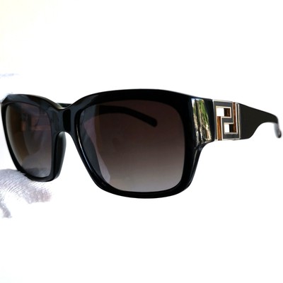 occhiali da sole VERSACE 723/G square sunglasses vintage black gold greek key