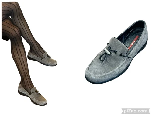 DONNA VINTAGE MOCASSINI PRADA CALZATURE DONNA GRIGIO SCAMOSCIATO TOGGLE SCARPE DA GUIDA 35 5