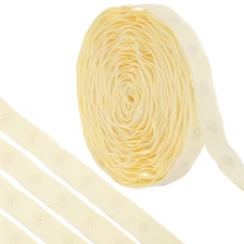 6 Yard Snap Button Tape Press Round Button Plastic Sewing Tape, Beige