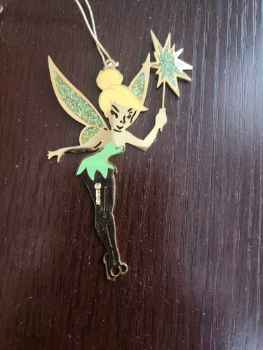 Walt Disney World Tinker Belle Ornament Metal Cut Out Sparkle Wings and Wand