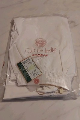 Culture India Ramraj weiße Kurtha Hose Größe 102 cm volle Länge 40'' - versiegelt