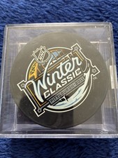 2011 NHL Winter Classic Souvenir Style Collectible Hockey Puck - Pens vs Caps
