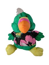 Fisher Price Puffalump Wild Things Green Toucan Plush Hawaiian Shirt Vtg 1987