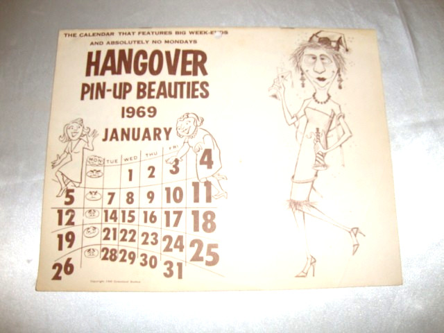Humerous 1969 Hangover Pin-Up Beauties Calendar