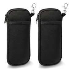 2 Pack Double Soft Glasses Case with Carabiner Hook, Ultra Light Portable Neo...
